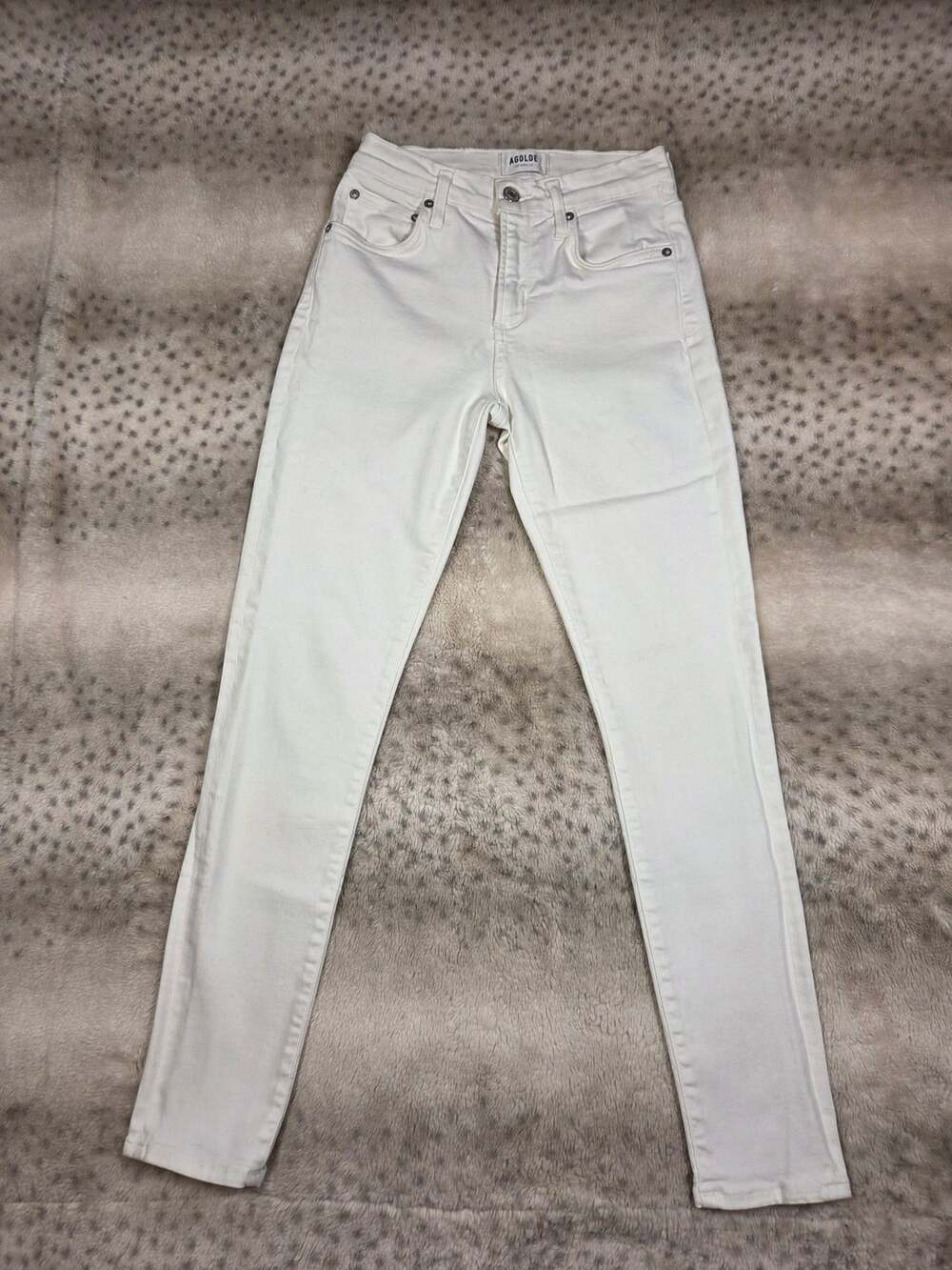AGOLDE White Sophie High Rise Skinny Jeans Size 25 Stretch Ankle Denim
